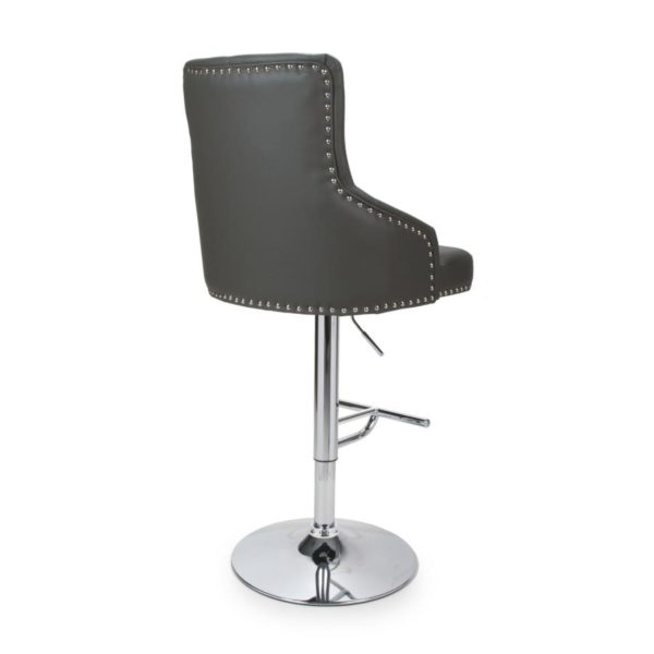 Rocco Leather Effect Graphite Grey Bar Stool | 105 - 127cm