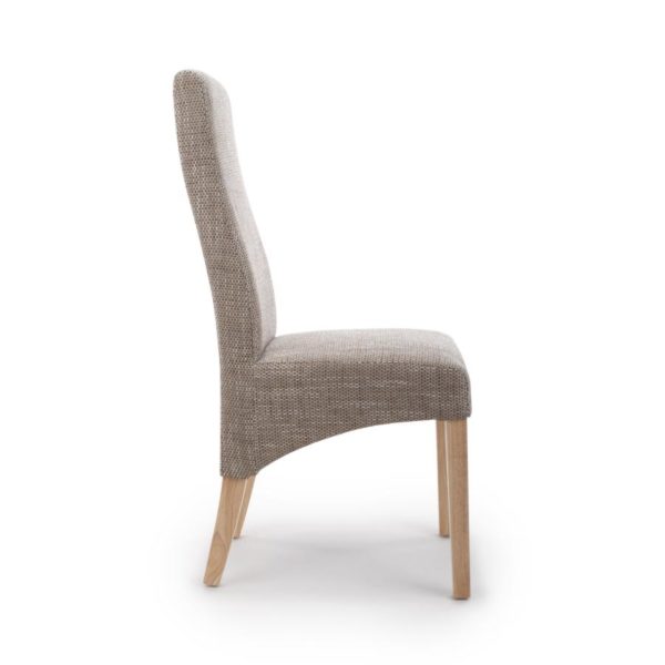 Baxter Wave Back Tweed Oatmeal Dining Chair | Clearance