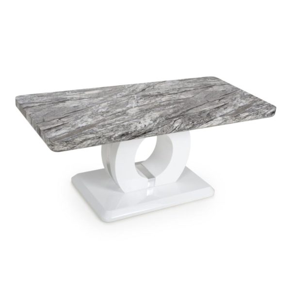 White Neptune Marble Effect Top Coffee Table