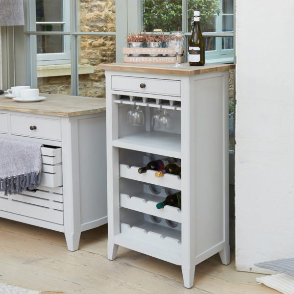 Callerton Grey Wine Rack & Glass Storage Cabinet
