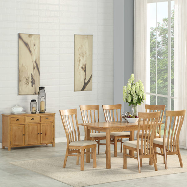 Kendal Oak Extending Dining Set with 4 Chairs | 120 - 150cm | Clearance