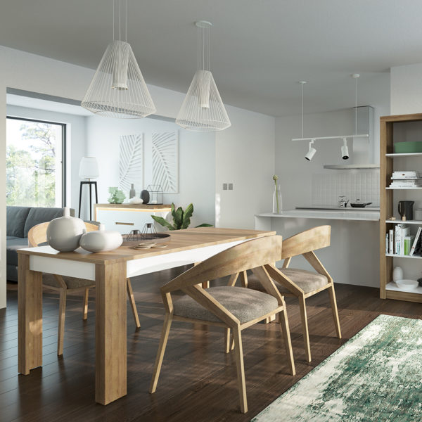 Rydal White Medium Extending Dining Table | Self Assembly