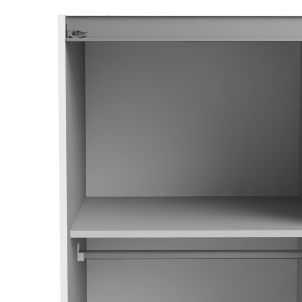 Venice Wardrobe Collection Sliding Wardrobe 120cm in White with Oak Doors with 5 Shelves