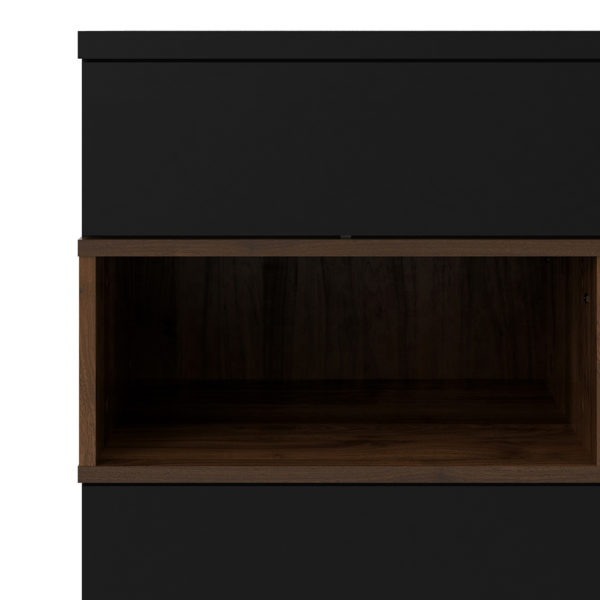 Paphos Sideboard 2 Drawers 1 Door in Black and Walnut | Self Assembly