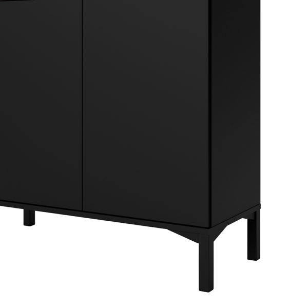 Paphos Sideboard 2 Drawers 1 Door in Black and Walnut | Self Assembly