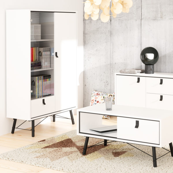 Kielder White Display Cabinet | Self Assembly