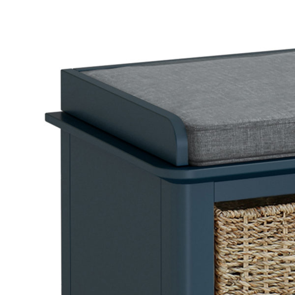 Kingsbridge Blue Storage Bench | Fully Assembled
