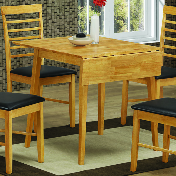 Marwood Light Oak Square Dropleaf Extending Dining Set with 4 Chairs | 61 - 91cm