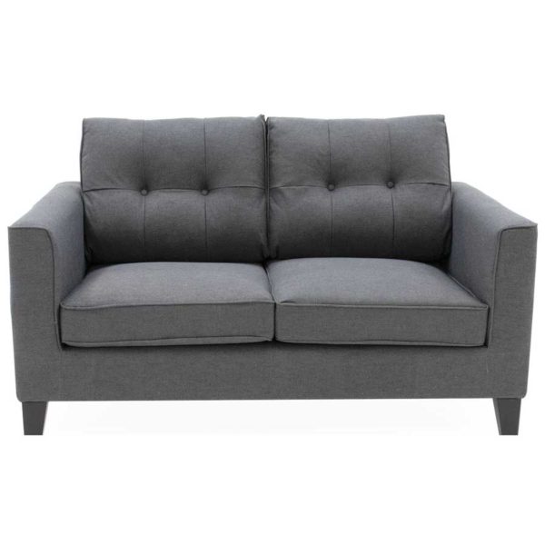 Tulua 2 Seater Sofa | Charcoal | Fully Assembled Grey