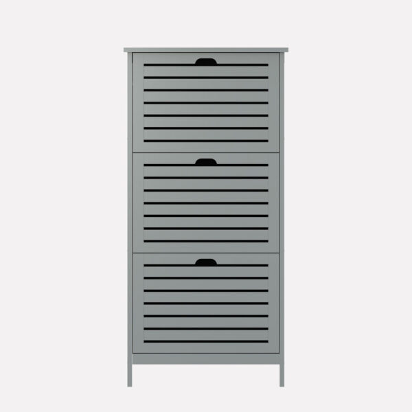 Orsk Three Tier Shoe Cabinet | Grey | Self Assembly