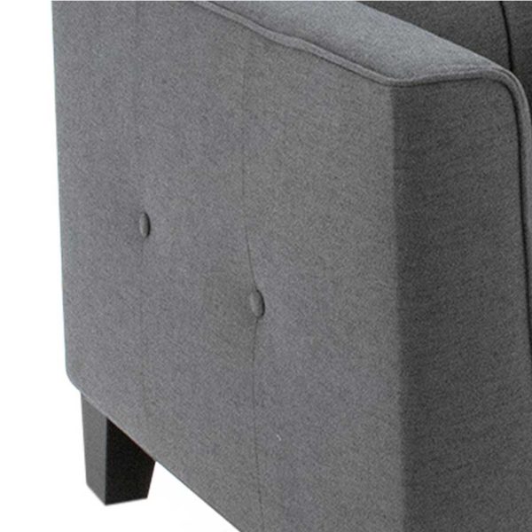 Tulua 2 Seater Sofa | Charcoal | Fully Assembled Grey