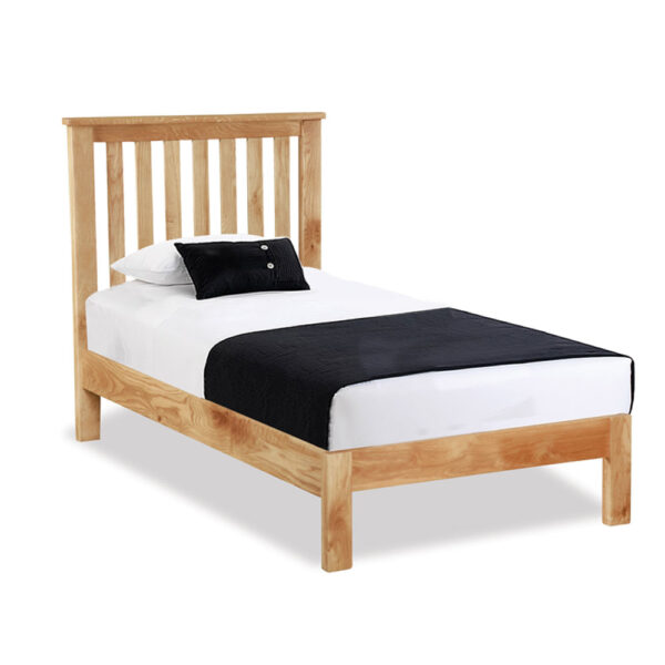 Brancepeth Oak Low Single Bed | Laquered Finish
