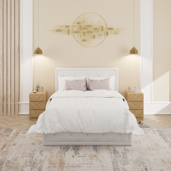Kigali King Size Ottoman Bed | Gas Lift | White