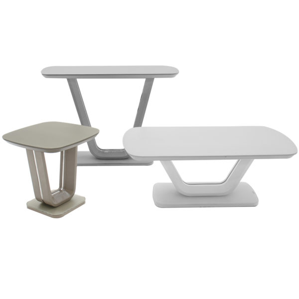 Carnoustie Lamp Table | Light Grey Matt | Part Assembled