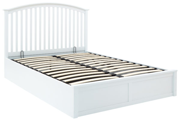 Reus Wooden Ottoman Double Bed | White