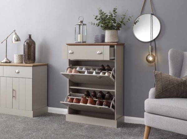 Oban Shoe Cabinet | Grey | Self Assembly
