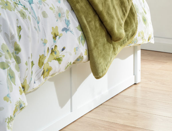 Reus Wooden Ottoman Double Bed | White