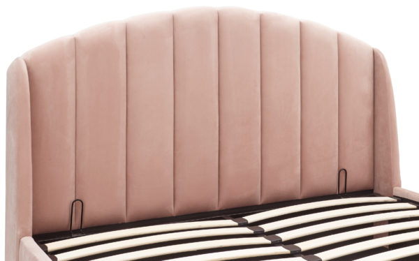 Haikou Double End Lift Ottoman Bed | Blush Pink