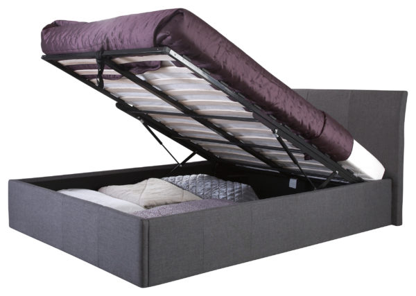 Baltimore King Size Ottoman Bed | Grey Fabric