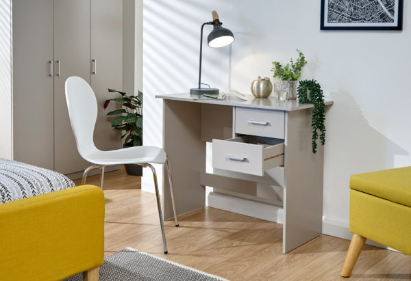 Elgin 2 Drawer Desk | Grey | Self Assembly