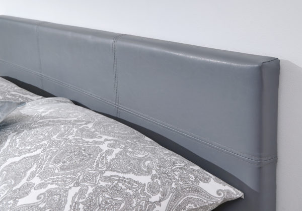 Marikina Side Lift King Size Ottoman Bed  | Grey PU