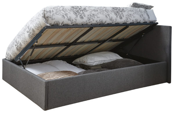 Marikina Side Lift Ottoman Small Double Bed | Grey
