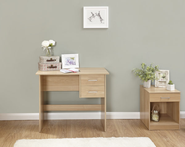 Elgin 2 Drawer Desk | Oak | Self Assembly