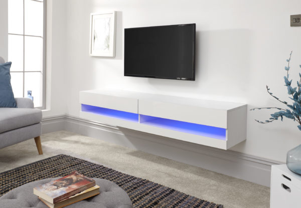 Lugo 180cm Wall TV Unit | LED | White | Self Assembly