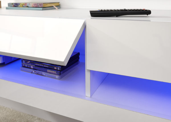 Lugo 180cm Wall TV Unit | LED | White | Self Assembly