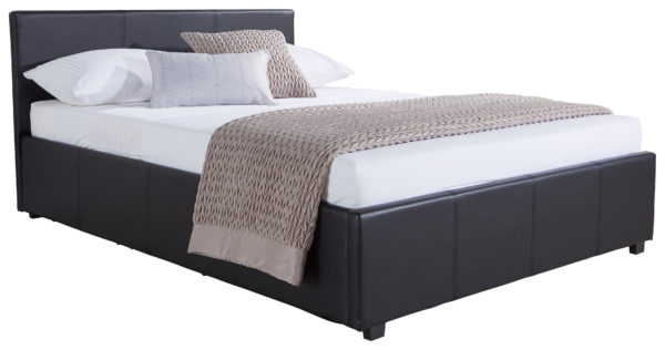 Marikina Side Lift Ottoman Double Bed | Black