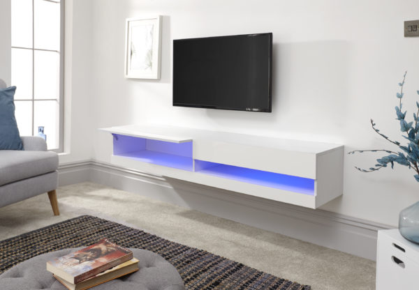 Lugo 180cm Wall TV Unit | LED | White | Self Assembly