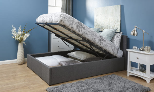 Marikina End Lift King Size Ottoman Bed  | Grey
