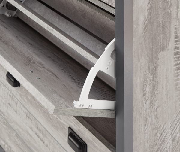 Fenway 2 Tier 1 Drawer Shoe Cabinet | Grey | Self Assembly