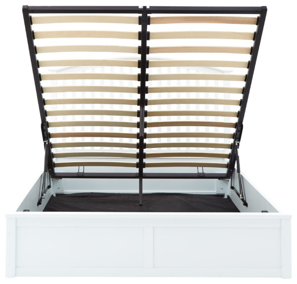 Reus Wooden Ottoman Double Bed | White