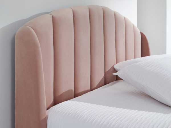 Haikou Double End Lift Ottoman Bed | Blush Pink
