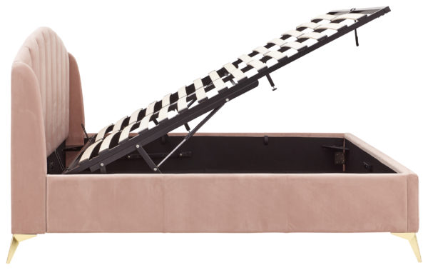 Haikou Double End Lift Ottoman Bed | Blush Pink