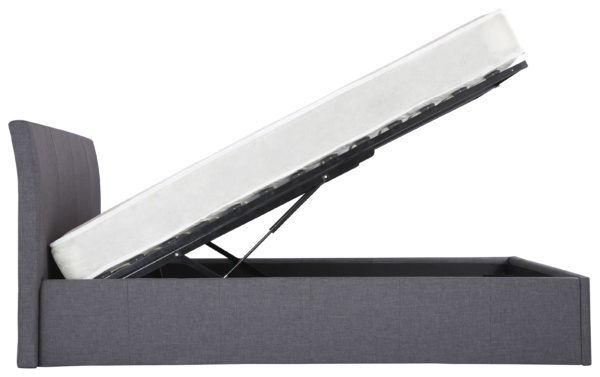 Baltimore King Size Ottoman Bed | Grey Fabric