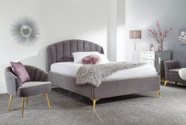 Haikou King Size End Lift Ottoman Bed | Grey