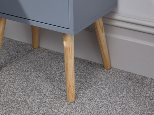 Kathmandu 2 Drawer Bedside Cabinet  | Dark Grey | Self Assembly