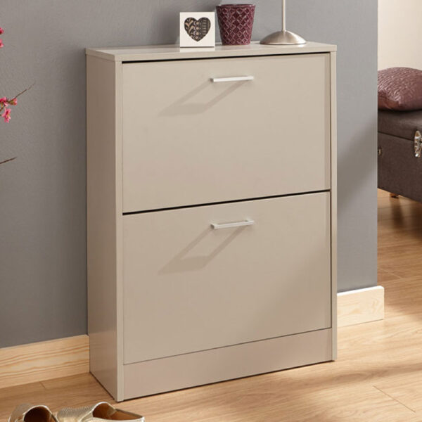 Ayre Two Tier Shoe Cabinet | Grey | Self Assembly