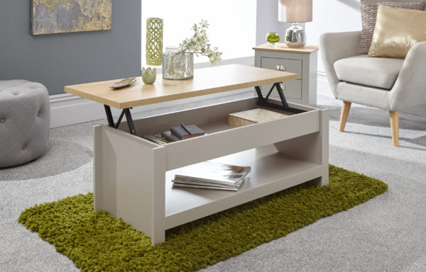 Fife Grey Lift Up Coffee Table | Grey | Self Assembly