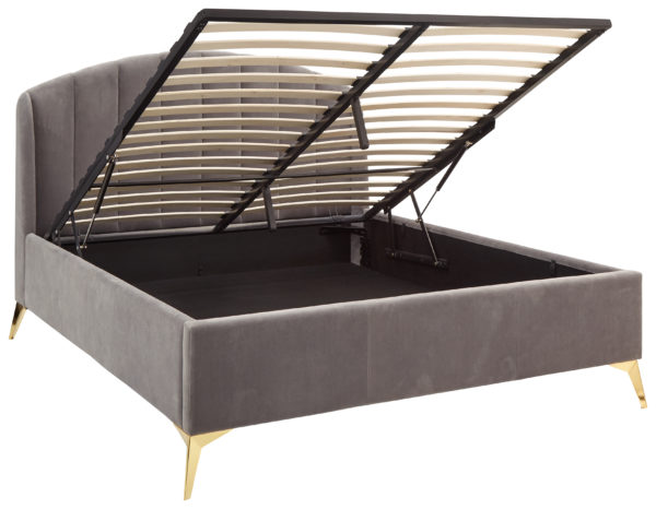 Haikou King Size End Lift Ottoman Bed | Grey