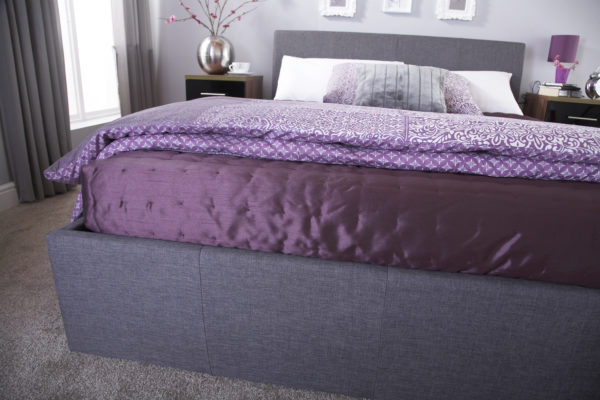 Baltimore King Size Ottoman Bed | Grey Fabric