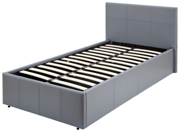 Marikina End Lift Ottoman Single Bed | Grey PU