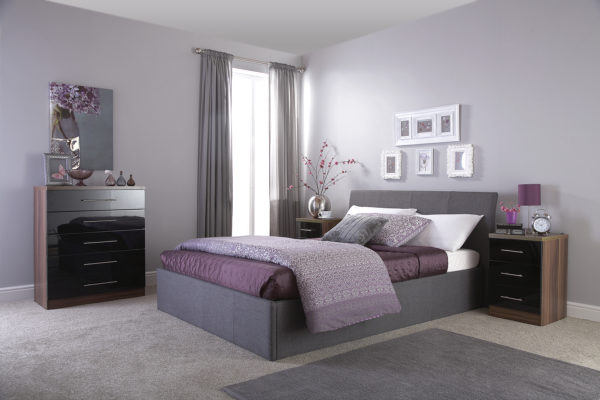 Baltimore King Size Ottoman Bed | Grey Fabric