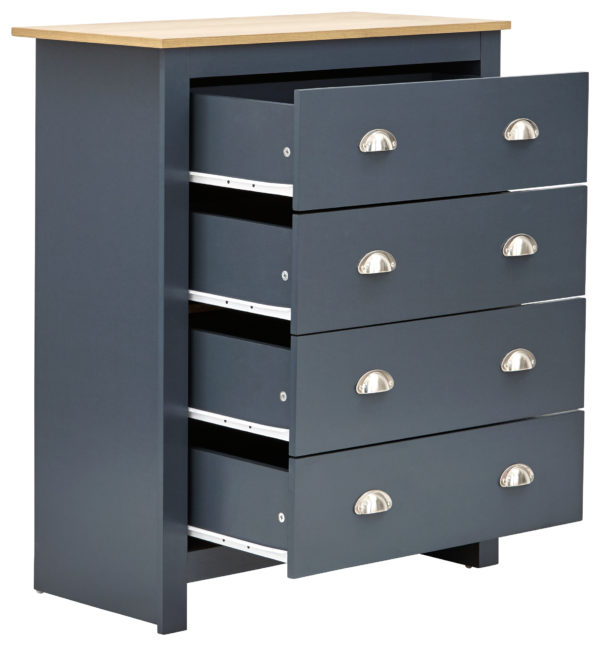 Fife Slate Blue 4 Piece Bedroom Furniture Set | Slate Blue