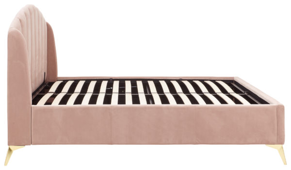 Haikou Double End Lift Ottoman Bed | Blush Pink