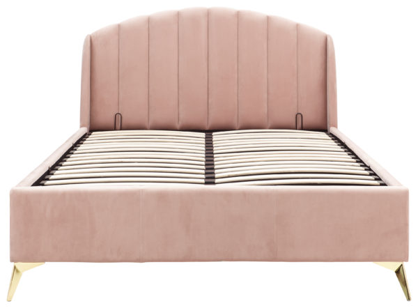 Haikou Double End Lift Ottoman Bed | Blush Pink