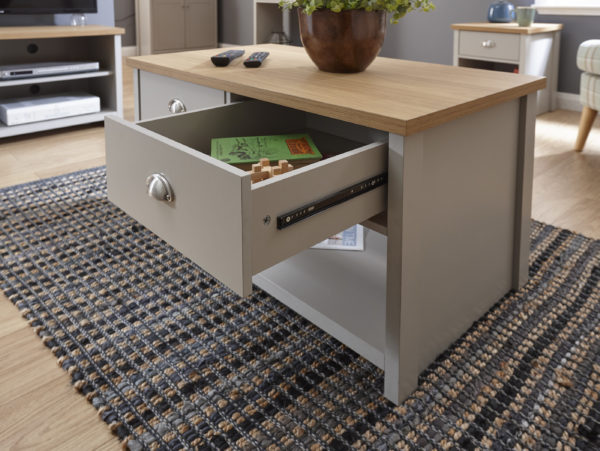 Fife Grey 2 Drawer Coffee Table | Grey | Self Assembly