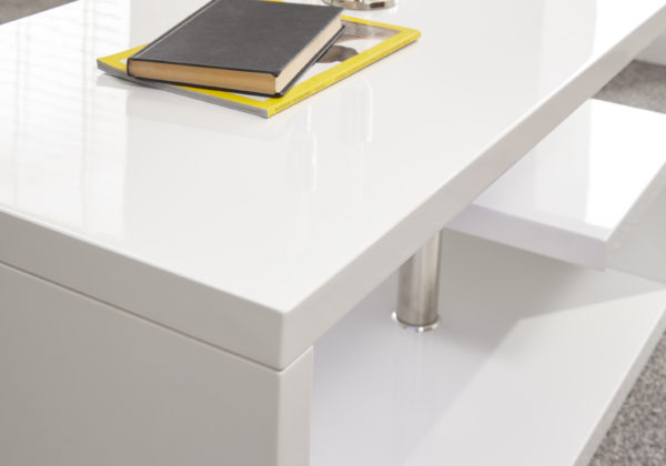 Alaska High Gloss LED Coffee Table | White | Self Assembly